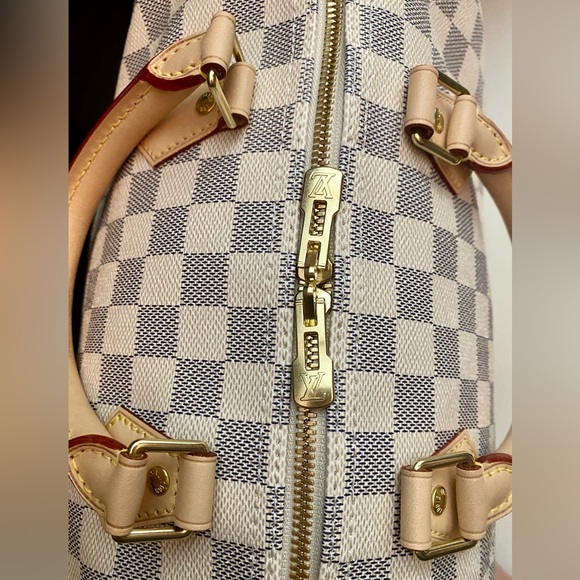 ❌SOLD❌Louis Vuitton Speedy 30 Bandouliere Damier Azur White Crossbody Bag *Mint - Picture 4 of 15